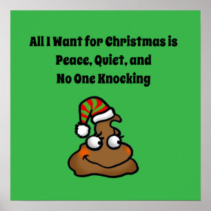 No One Knocking Funny Christmas Toilet Humour Poster