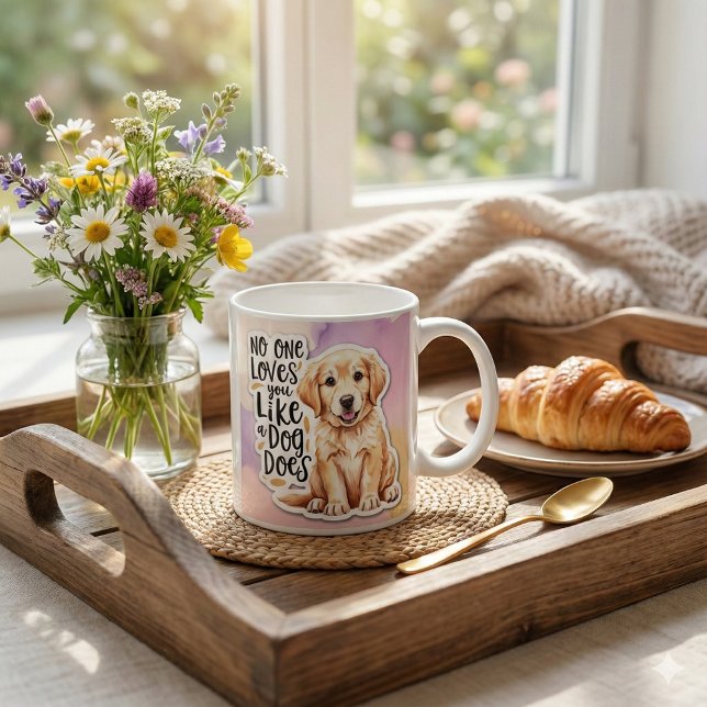No One Loves You Like A Dog Does Mug (This, "No one loves you like a dog does" mug would make a great gift for the dog lover in your life)