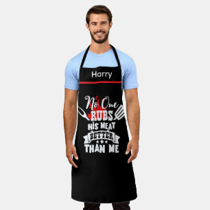 No One Rubs His Meat Grill Gift - Funny BBQ Apron