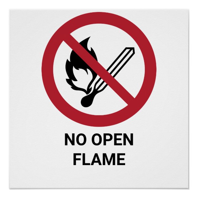 No Open Flame, Prohibition Sign (Front)