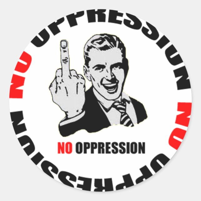 No Oppression Page Logo Classic Round Sticker (Front)