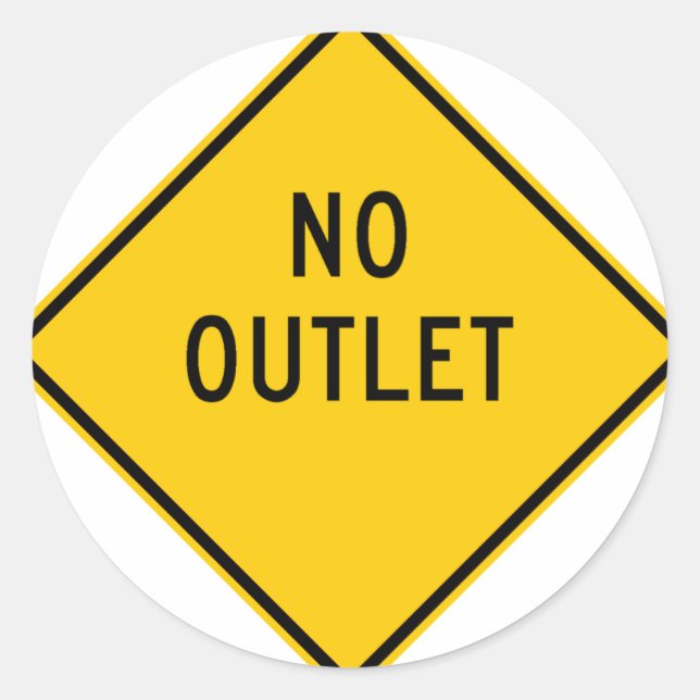 No Outlet Highway Sign Classic Round Sticker (Front)