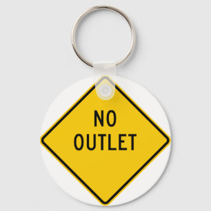No Outlet Highway Sign Keychain