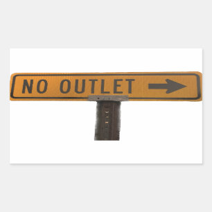 No Outlet Sticker