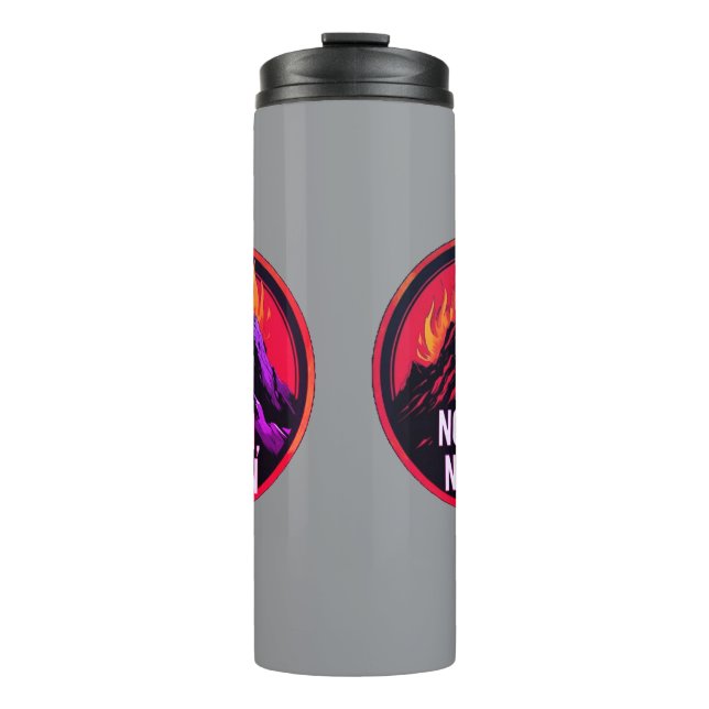 No Pain No Gain Fiery Mountain WorkThermal Tumbler (Front)