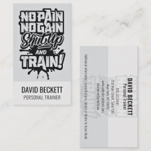 No Pain No Gain Fitness Trainer Customizable