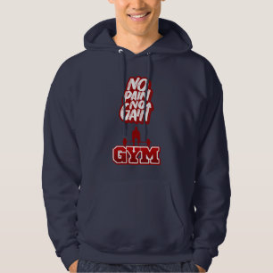"No Pain No Gain Gym Hoodie – Workout Motivation"