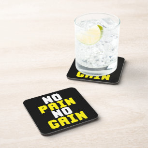 No Pain, No Gain - Gym Workout Motivational Coaster