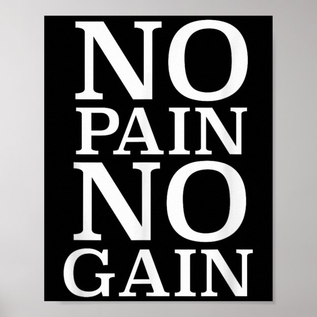 No Pain No Gain Motivation  Poster (Front)