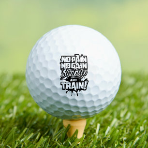 No Pain No Gain Motivational Sports Gift Golf Balls