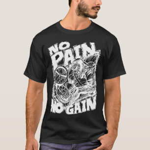 No Pain No Gain Muscle Motivational Gym Workout T-Shirt