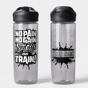 No Pain No Gain Personalized Gym Motivation Water Bottle