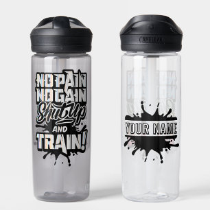No Pain No Gain Personalized Gym Motivation Water Bottle