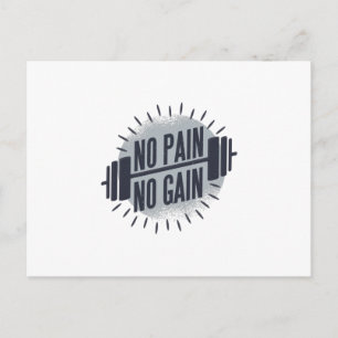 No pain no gain postcard