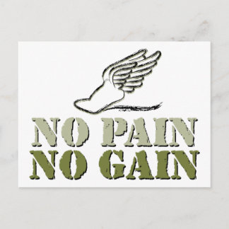No Pain No Gain - Running Postcard
