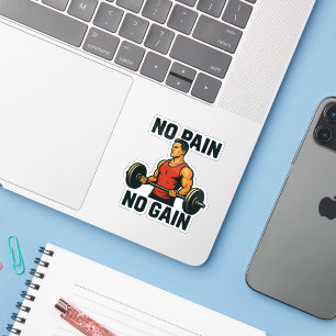 No Pain No Gain   Sticker Gym Motivationnel