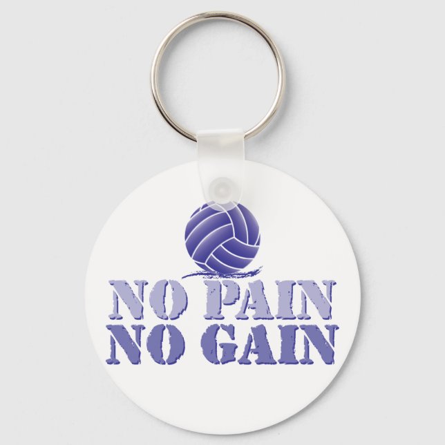 No Pain No Gain Volleyball Keychain (Front)