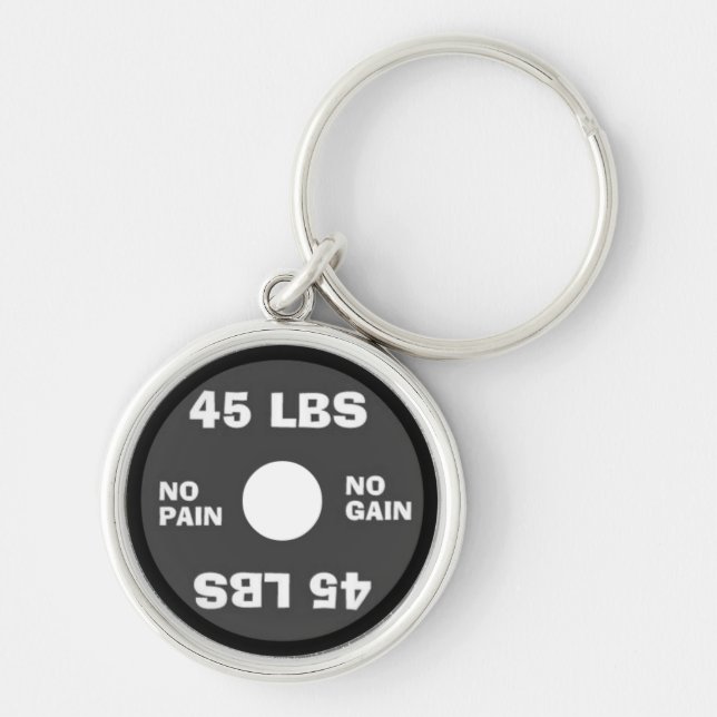 No Pain No Gain Weightlifting Keychain (Front)