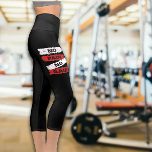 No Pain No Gain Womens Exercise Capri Leggings