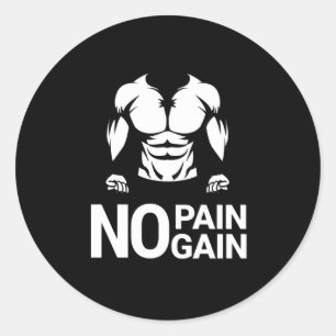 No Pain No Gain Workout Classic Round Sticker