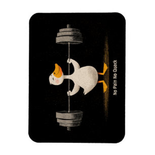 No Pain No Quack – Funny Gym Duck Art Magnet