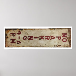 no parking 4-6 p.m. poster