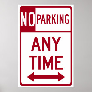 No Parking Any Time Road Sign