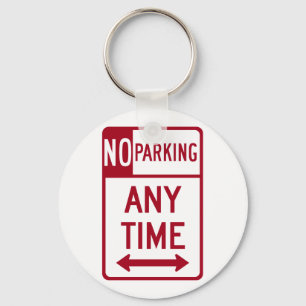 No Parking Any Time Road Sign Keychain
