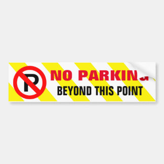 No Parking Beyond This Point Warning Sign Bumper Sticker