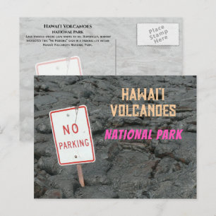 No Parking Sign Buried in Lava, Hawai'i NP Postcard