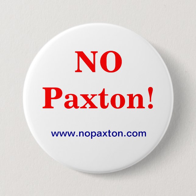 No Paxton 3 Inch Round Button (Front)