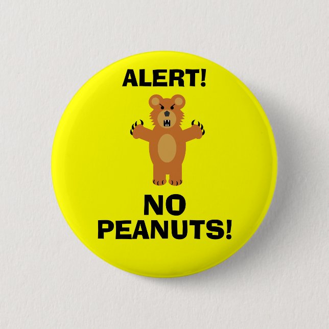 NO PEANUTS! 2 INCH ROUND BUTTON (Front)