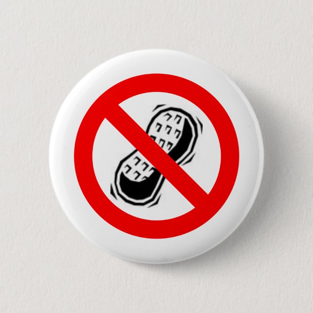 No Peanuts 2 Inch Round Button (Front)