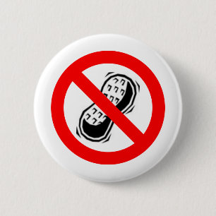 No Peanuts 2 Inch Round Button