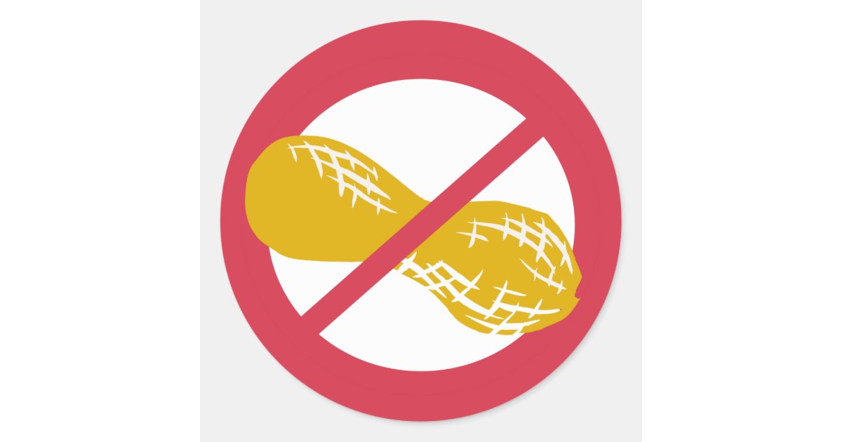 No Peanuts Food Allergy Alert Stickers Zazzle 9350