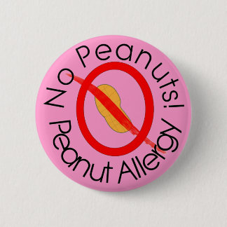 NO PEANUTS! Peanut Allergy Pin in Pink