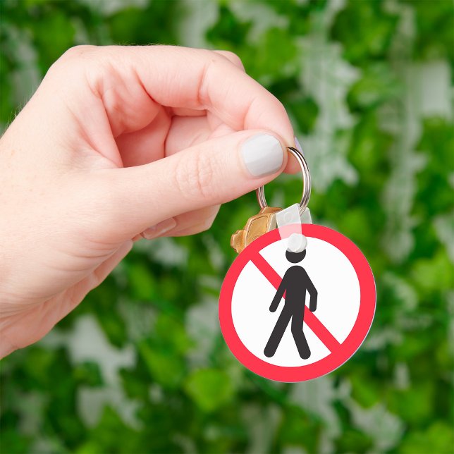No Pedestrians Road Sign Keychain (Creator Uploaded)