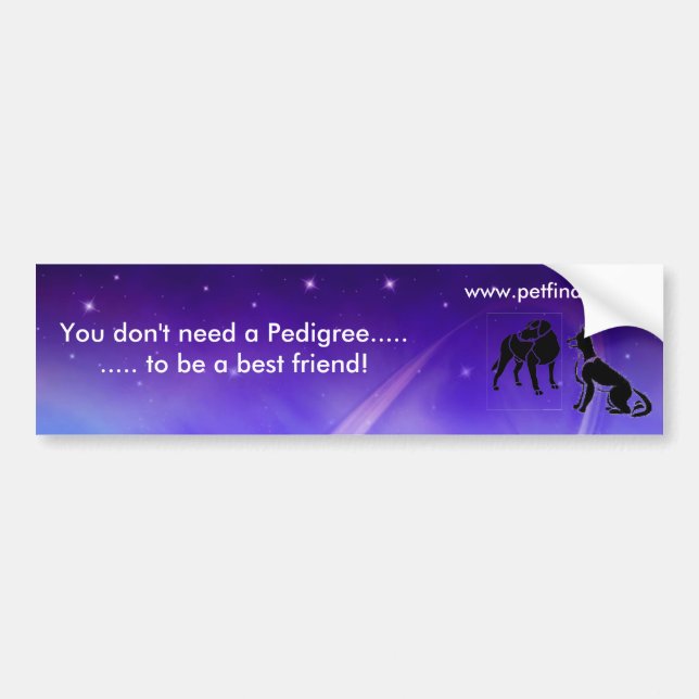 No Pedigree Bumper Sticker (Front)