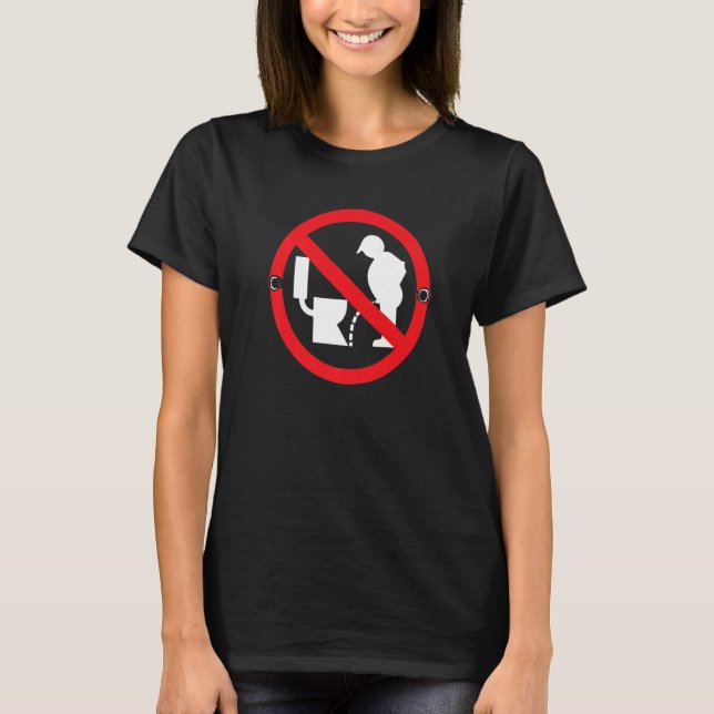 No Peeing  Lazy Halloween Costume  Pee Sign T-Shirt (Front)