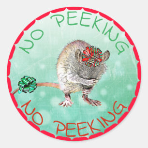 No Peeking, Christmas Mouse, Gift Tag
