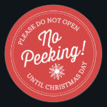 No Peeking! Christmas Stickers<br><div class="desc">Add a fun touch to your holiday gifts this year with these "No Peeking" Christmas stickers.</div>