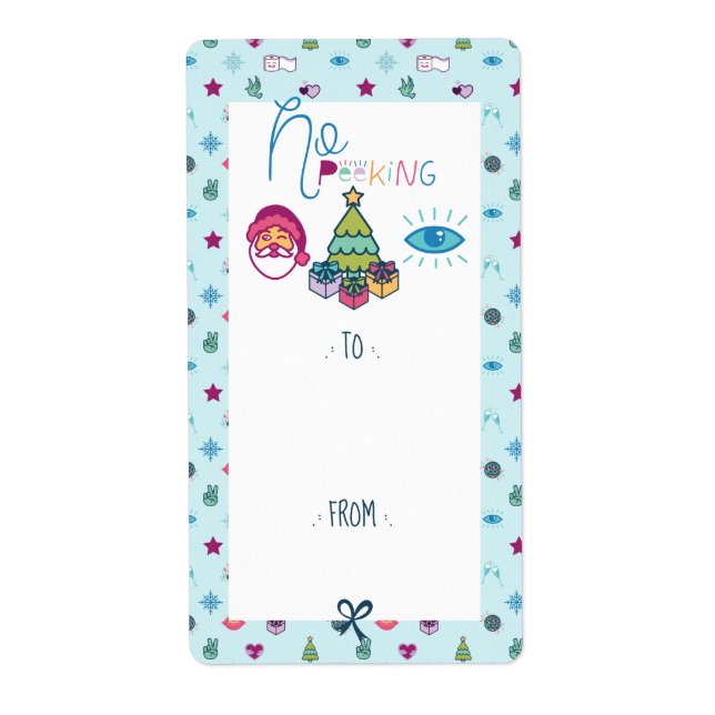 No Peeking Fun Christmas Emoji To & From Christmas (Front)