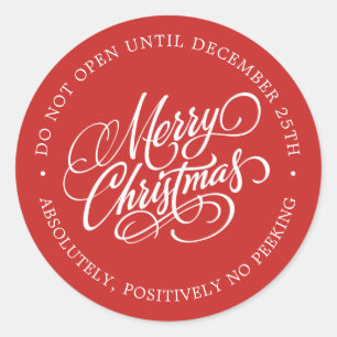 No Peeking Holiday Gift Sticker