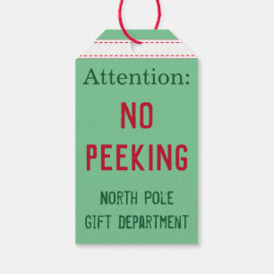 No Peeking North Pole Christmas Gift Tags