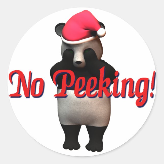 No Peeking Panda Bear! Sticker (Front)