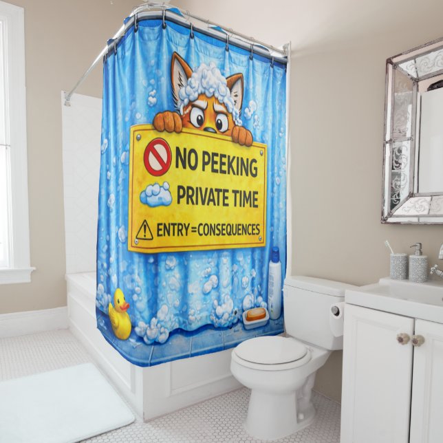No Peeking – Private Shower Time | Funny Bathroom  (In Situ)