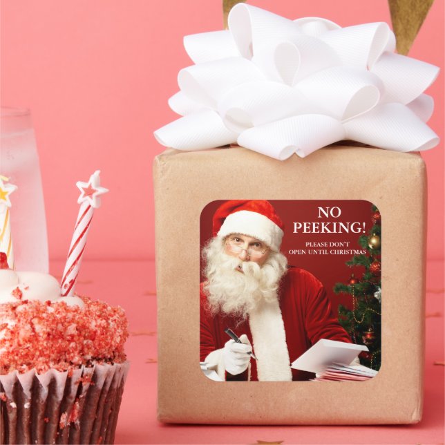 No Peeking Santa Claus Gift Stickers (Party)