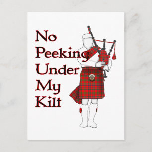 No Peeking Under My Kilt Funny Bagpipe Player Postcard