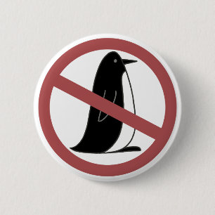 No Penguins 2 Inch Round Button