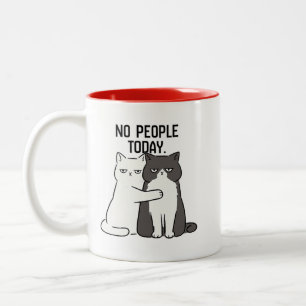No People Today Grumpy Cats Two-Tone Coffee Mug